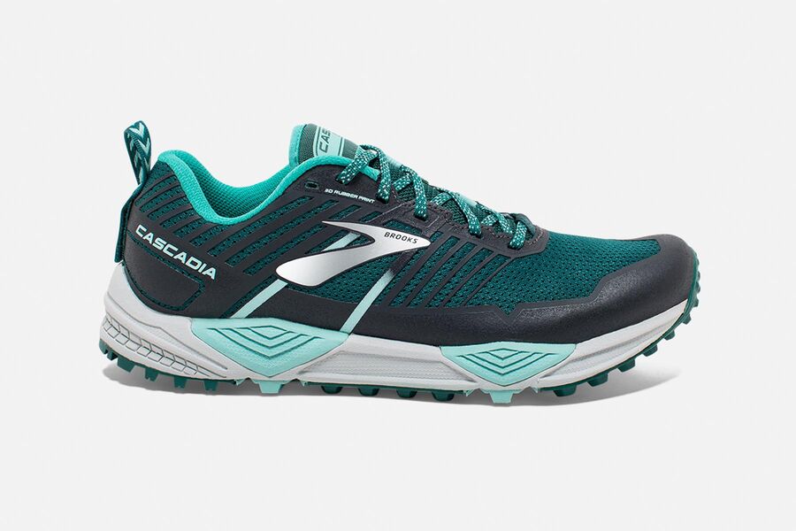 Zapatillas Trail Brooks Cascadia 13 Mujer Turquesa/Gris España RCDG76189